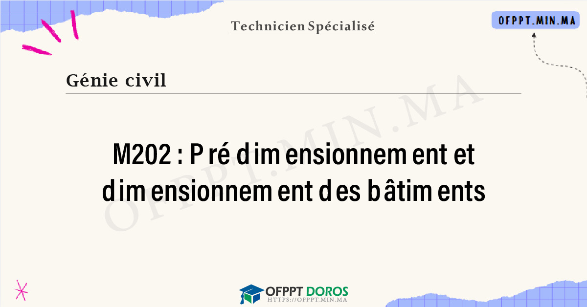 Sommaire détaillé du cours Pré dimensionnement et dimensionnement des bâtiments M202 OFPPT - Structure du module