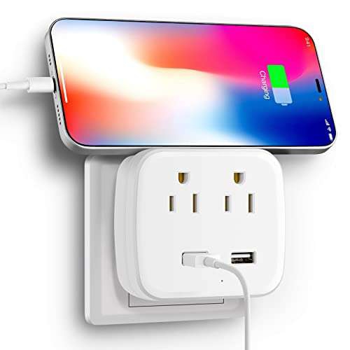 Amazon: REGLETA 2 salidas Usb 2 enchufes 
