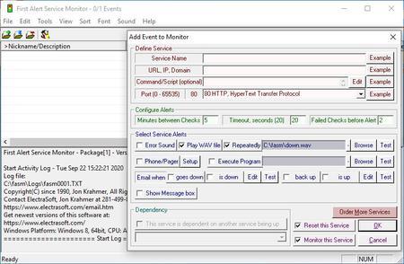 ElectraSoft First Alert Service Monitor 21.08.01