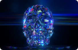 Blue Diamond Skull