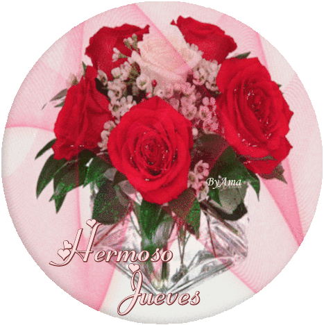 Serie Jarrón Cristal: Flores Rojas  Jueves