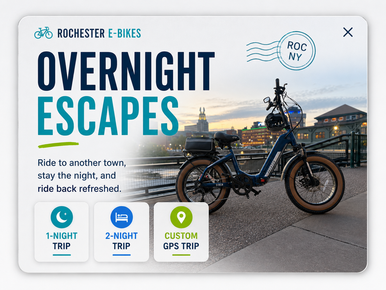 Rochester E-Bikes Overnight Escapes