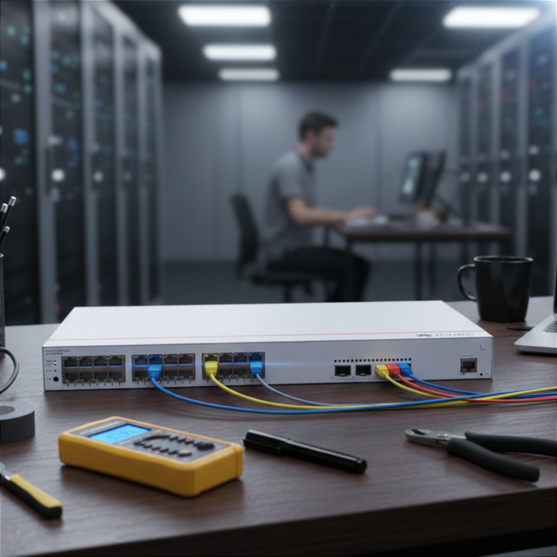 Switch Huawei S310-24P4Xi vista frontal com portas PoE