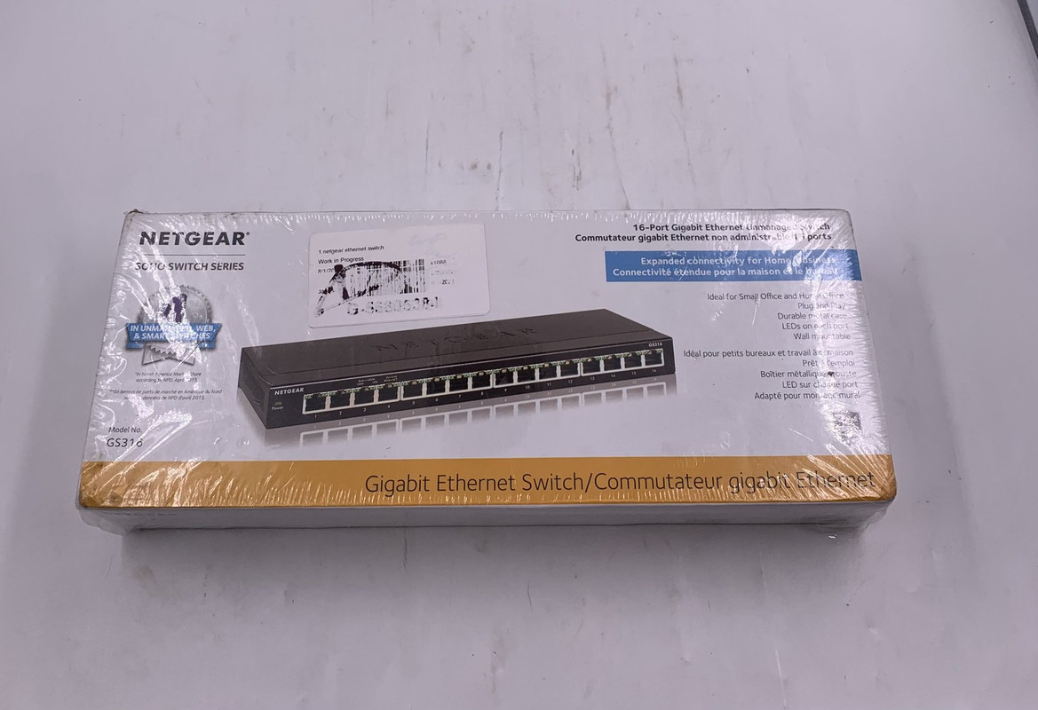 NETGEAR 16 PORT UNMANAGED SWITCH GS316-100NAS NETGEAR 16 PORT UNMANAGED SWITCH GS316-100NAS