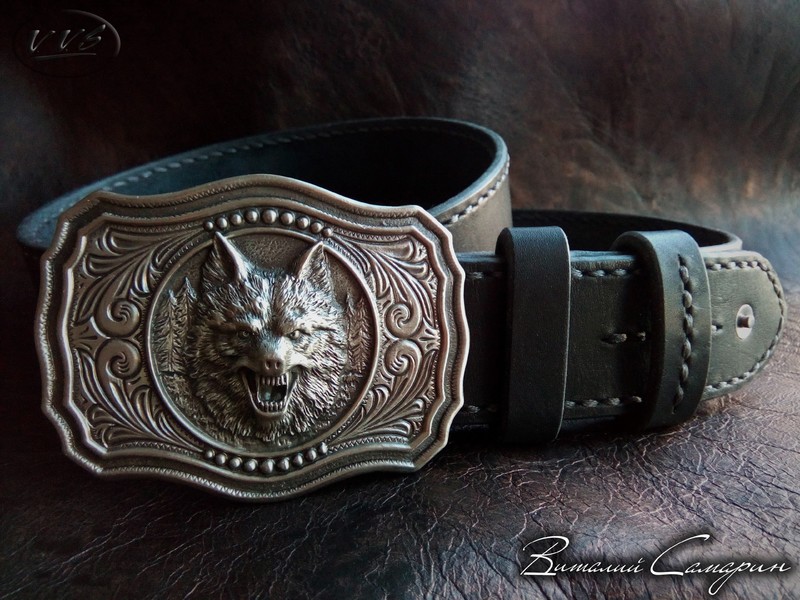 ремень пряжка волк1