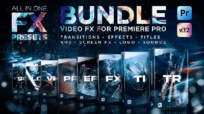 Videohive - FX Presets Bundle for Premiere Pro - Transitions, Titles, Effects, VHS, LUTs, Logo, Sounds v12 24028073