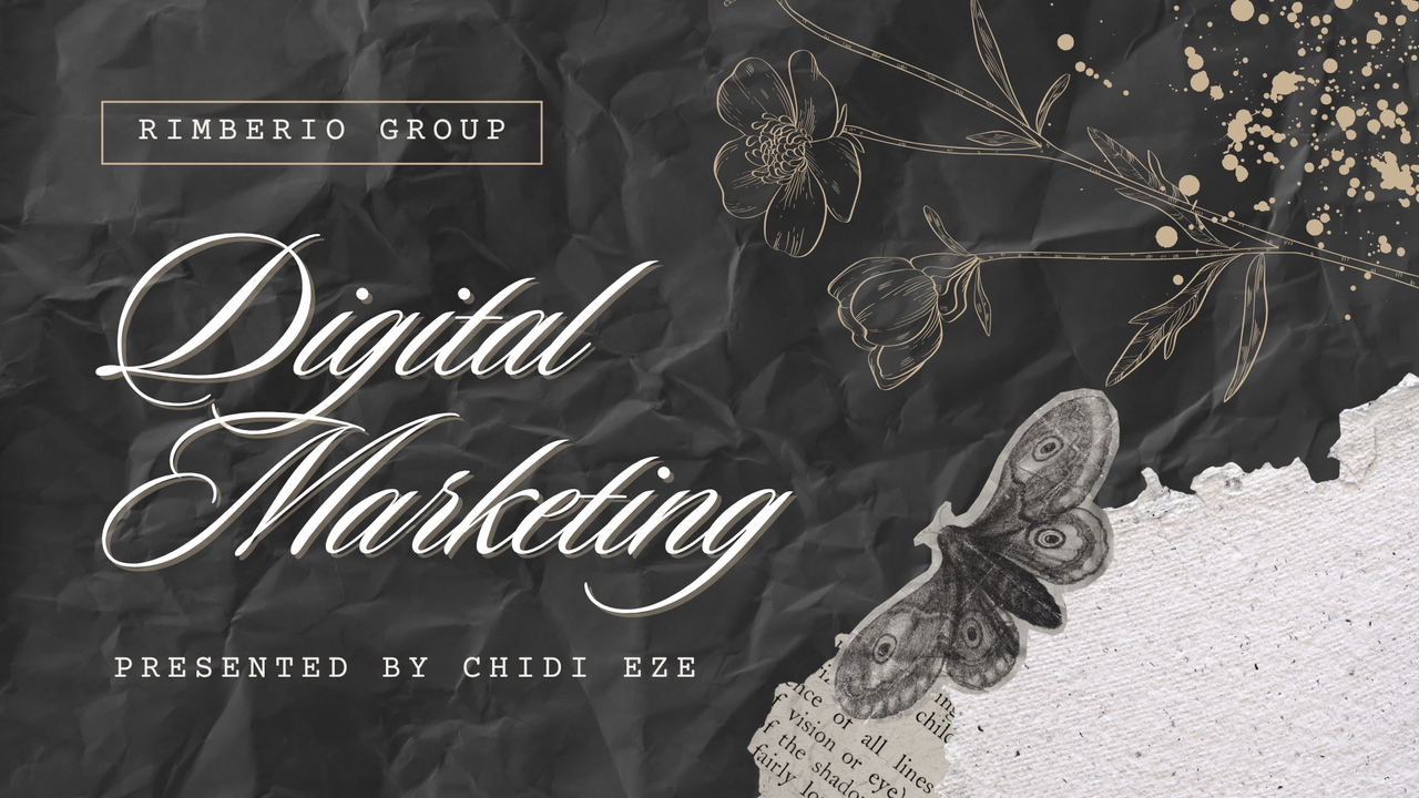 Black Beige Vintage Scrapbook Digital Marketing Presentation