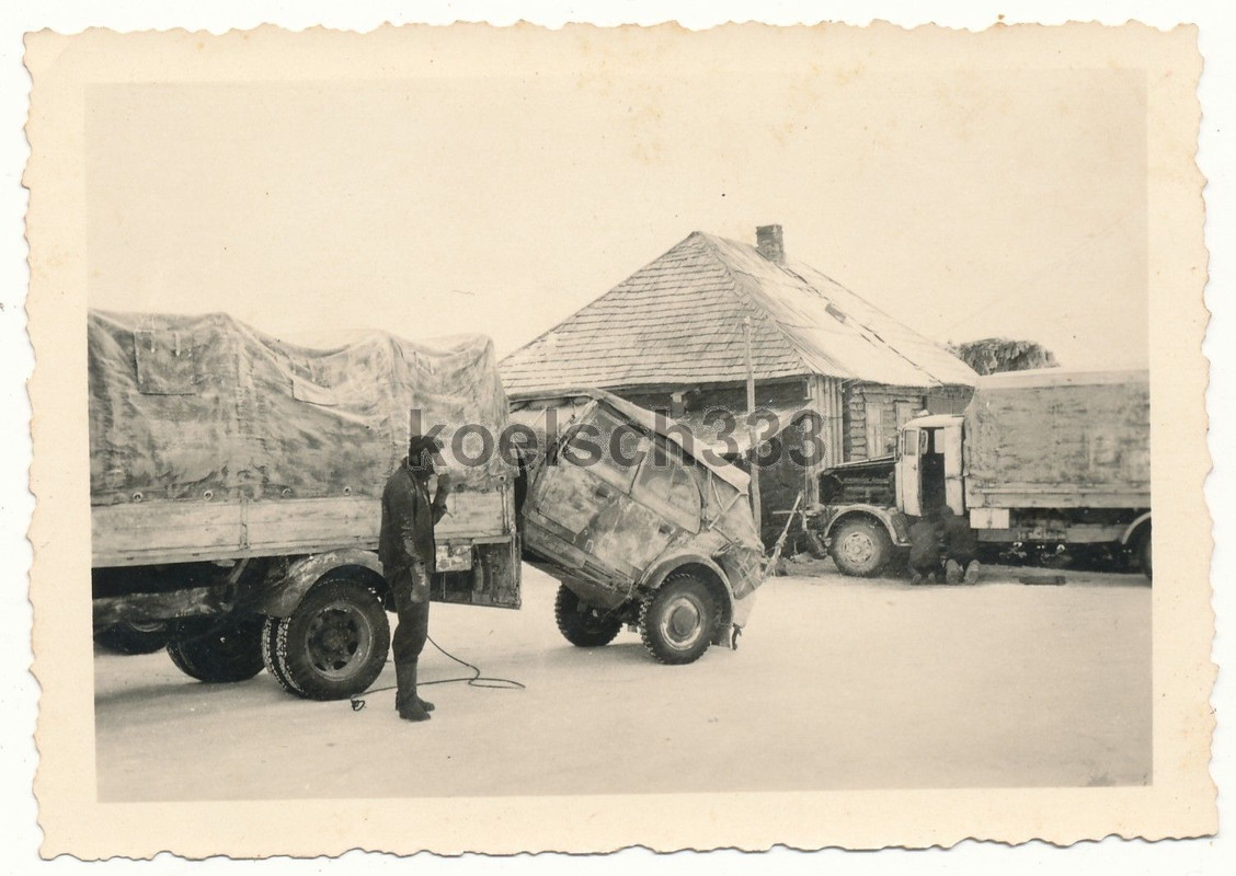 Foto Kübelwagen PKW Büssing LKW Pionier Lehr Bat