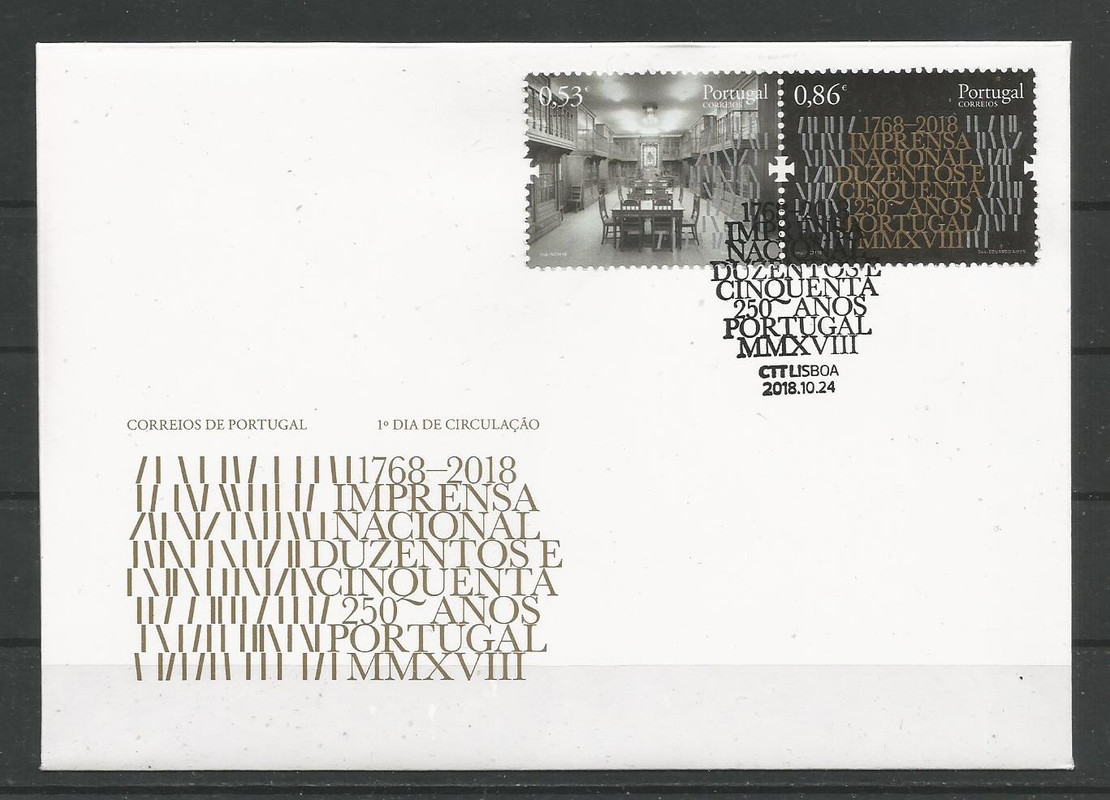 Portugal - 2018 - 250 Anos da INCM - FDC