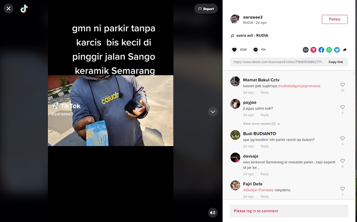 Unggahan video viral yang menunjukkan biaya parkir bus di Kota Semarang mencapai Rp 50.000.