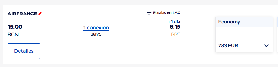 Vuelos Barcelona – Papeete (Tahiti) desde 1,517 EUR* - Vuelos a Polinesia:Ruta más barata, Vuelos Internos, Escalas - Foro Oceanía