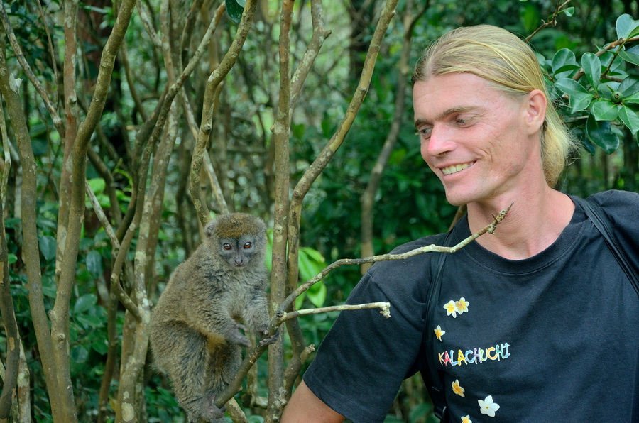 Я и серый лемур