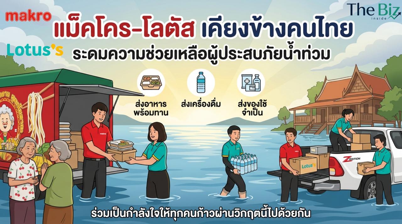 แม็คโคร-โลตัส ระดมความช่วยเหลือผู้ประสบภัยน้ำท่วม