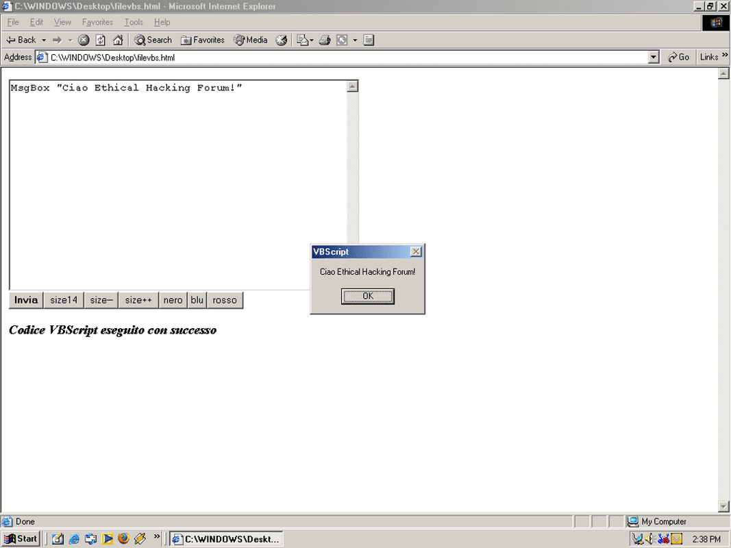 VBScript-console-browser-internet-explorer