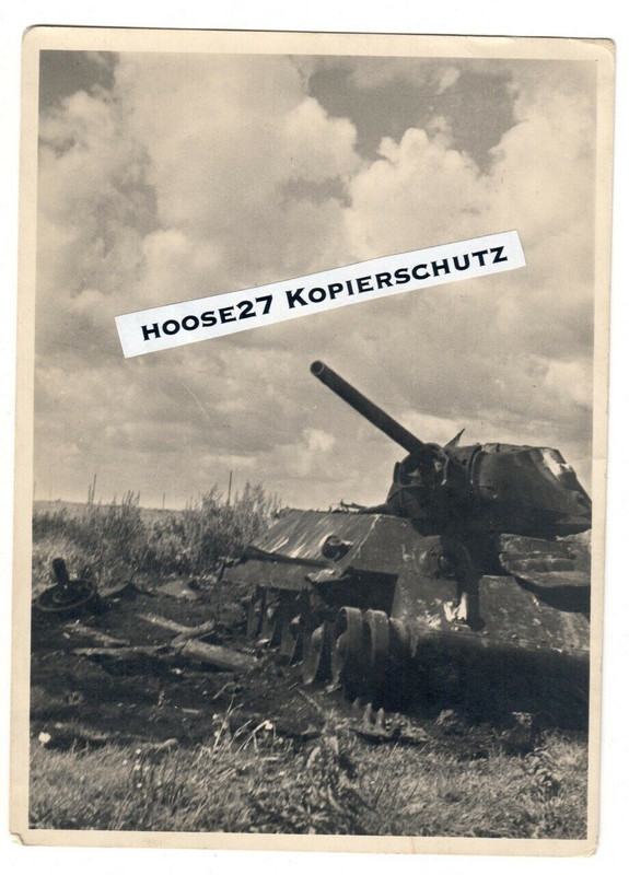 Foto Panzer zerstörter T-34 Ostfront