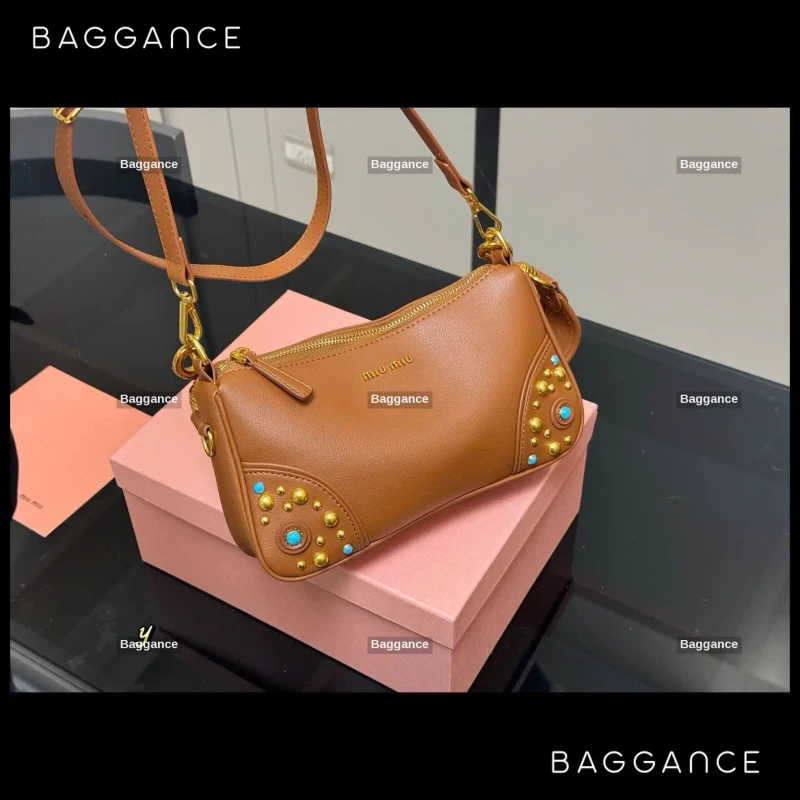 Miu Miu Baguette Brown Handbag - 24cm (Ref: EVMMFW-041)