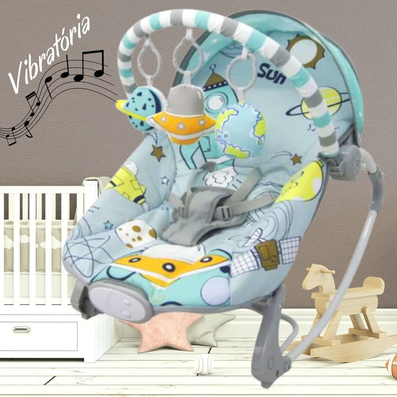 Cadeirinha De Descanso Para Bebê Dican Musical Vibratória Passeio Espacial