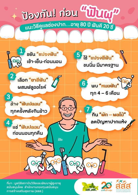 แนะวิธีดูแลช่องปาก อายุ 20 ปี ฟันดี 20 ซี่ ต้อนรับการเข้าสู่สังคมสูงวัย