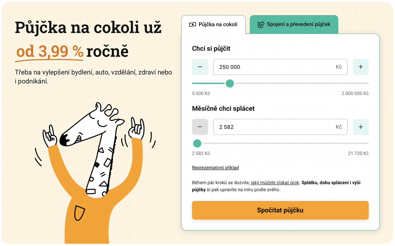 Žádost Zonky - krok 1