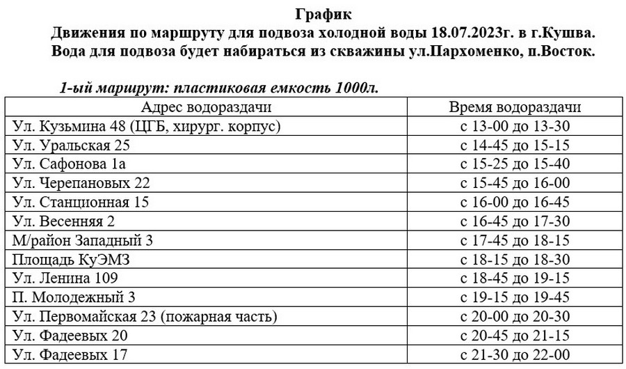 101 автобус расписание первоуральск. Подвоз воды Первоуральск график 2023 год.