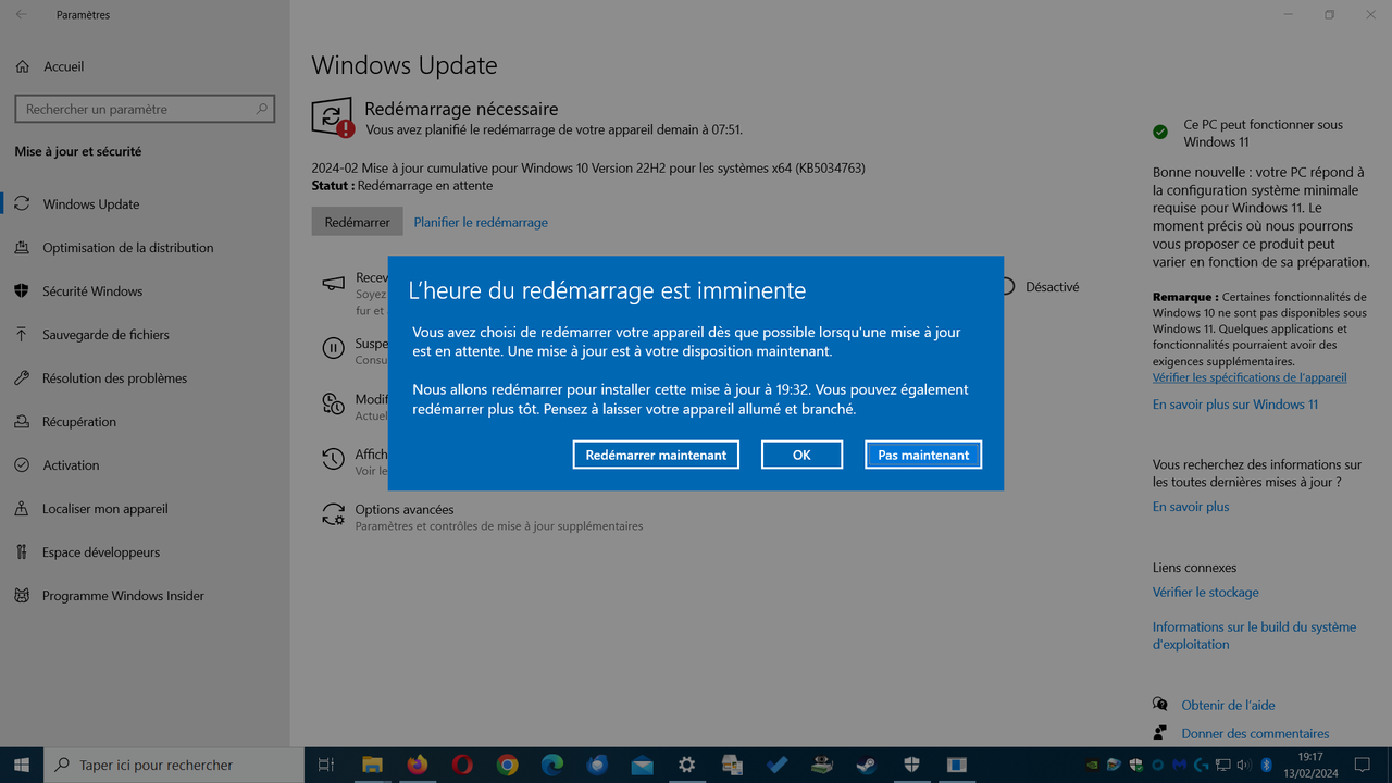 MISE A JOUR WINDOWS 10 KB5034763