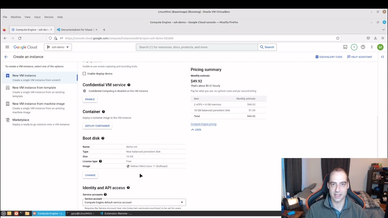Google Cloud Via Visual Studio Code