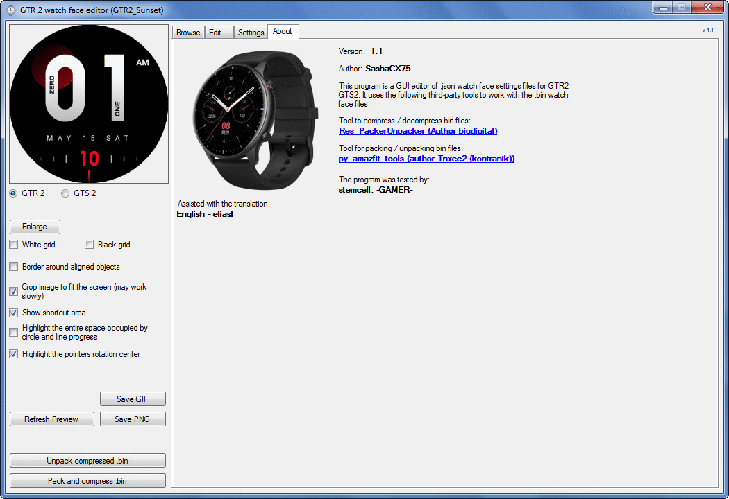 AmazFit WatchFace editor 2 for Windows - Amazfit Watch faces