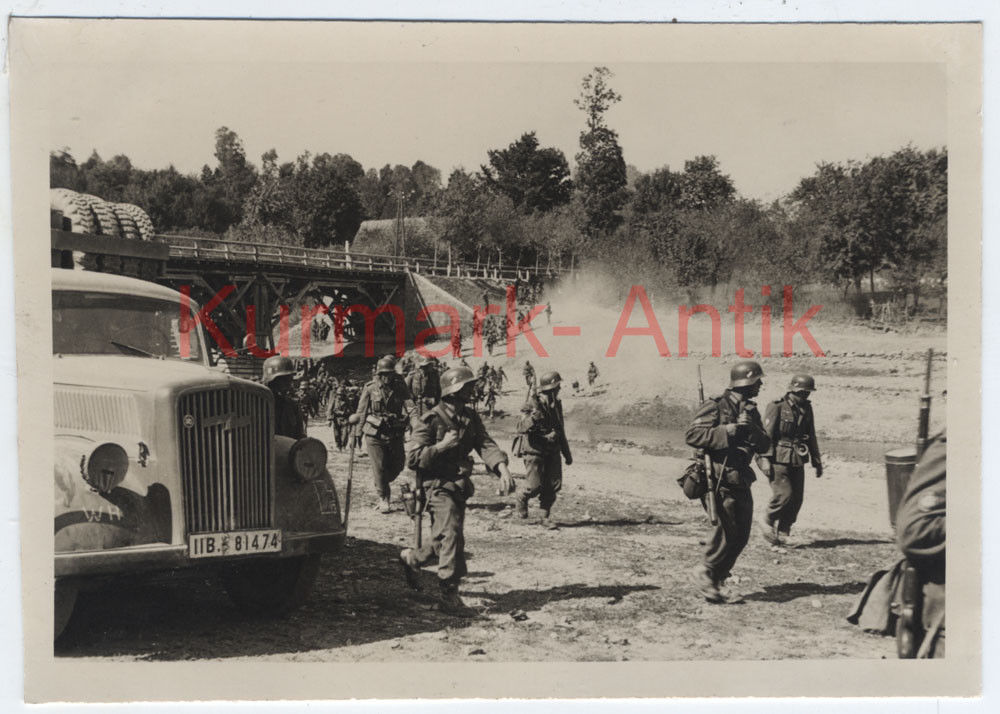 Foto Wehrmacht Gebirgsjäger Reg.100 Polen LKW Opel Blitz Front V