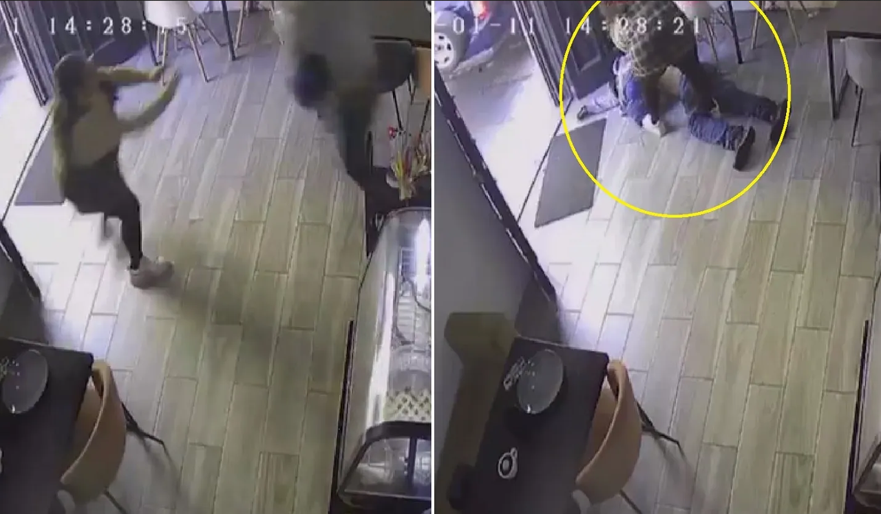 Encargada de cafetería se hace viral por evitar robo y azotar a un delincuente