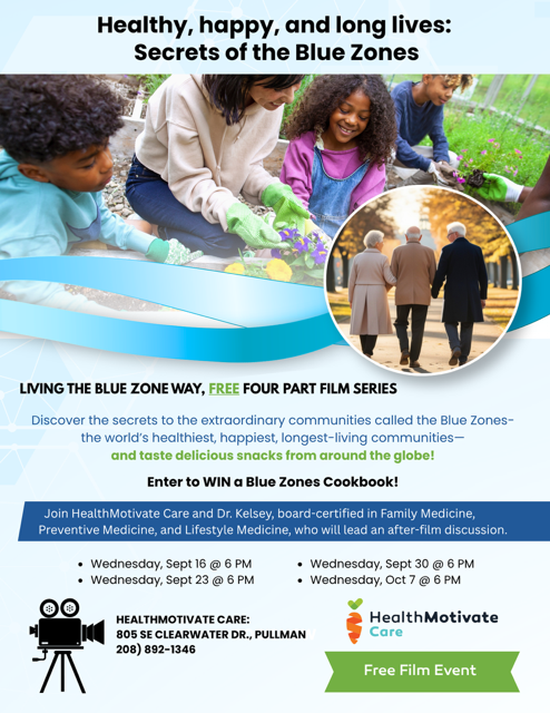 Blue Zone Film Series Flyer