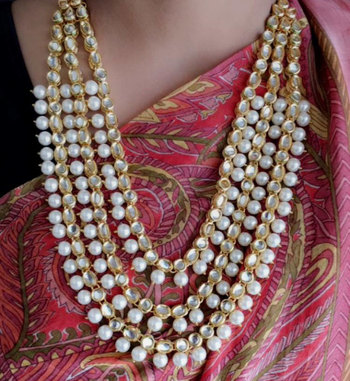 Kundan and Pearls Layered Necklace