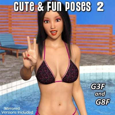 Cute & Fun 2 - Poses for G3F and G8F Cute & Fun 2 - Poses for G3F and G8F