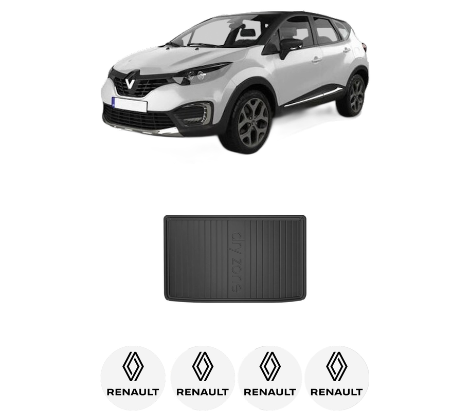Tavita Portbagaj RENAULT CAPTUR I (J5_, H5_) din 2013-2018, Protectie Portbagaj Auto, 4x Stickere auto cu RENAULT