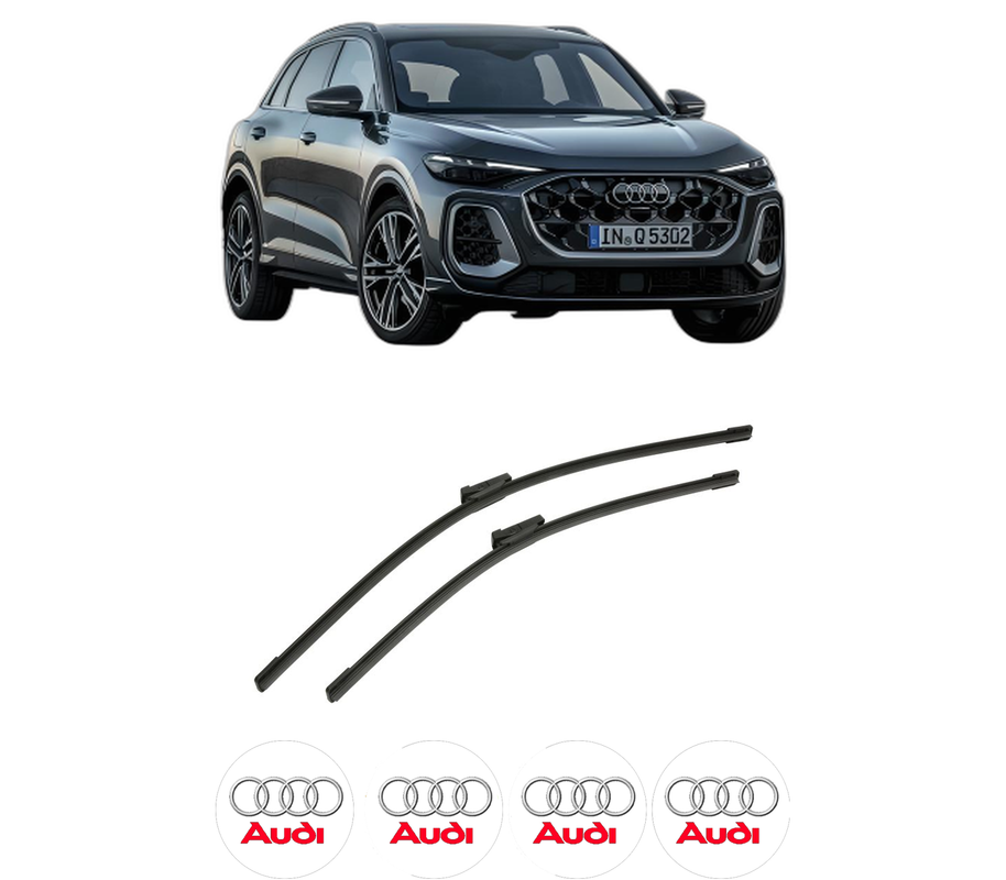 Set stergatoare auto AUDI Q5 (GUB) din 2025, pentru parbriz auto, 2 bucati, Bosch Aerotwin, din cauciuc siliconat rezistent, 4 Stickere Auto AUDI