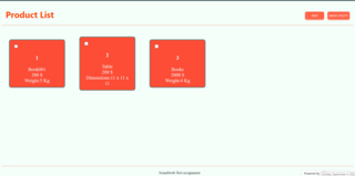 products listing page
