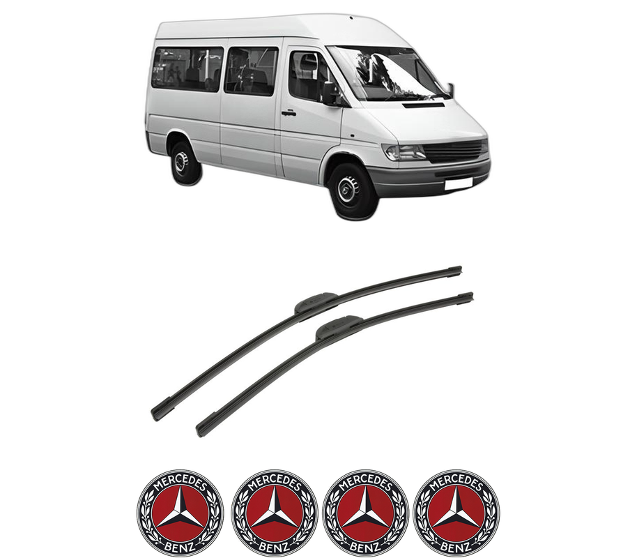 Set stergatoare auto MERCEDES-BENZ SPRINTER 4-t Bus (B904) din 1996-2006, pentru parbriz auto, 2 bucati, Bosch Aerotwin Retrofit, din cauciuc siliconat rezistent, 4 Stickere Auto MERCEDES-BENZ