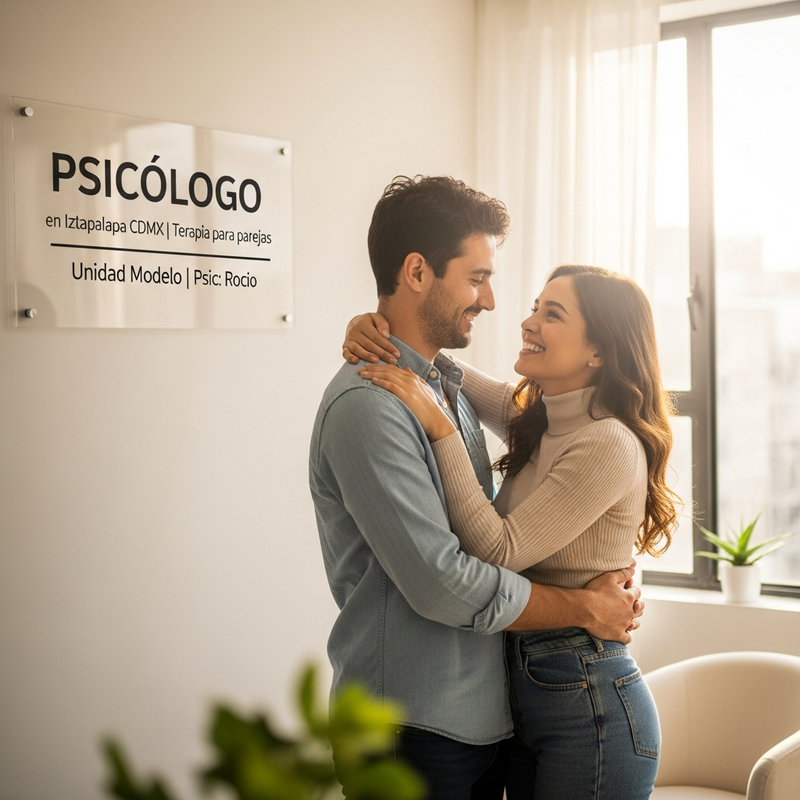 Pareja feliz después de terapia