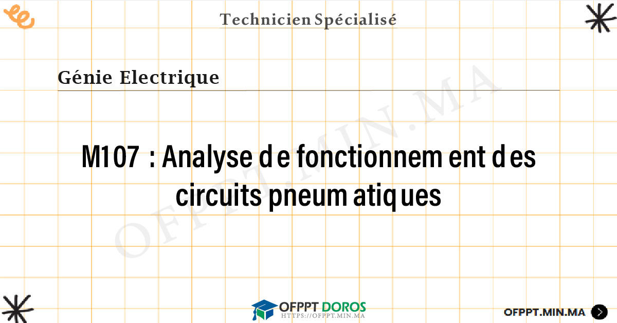 Sommaire détaillé du cours Analyse de fonctionnement des circuits pneumatiques M107 OFPPT - Structure du module