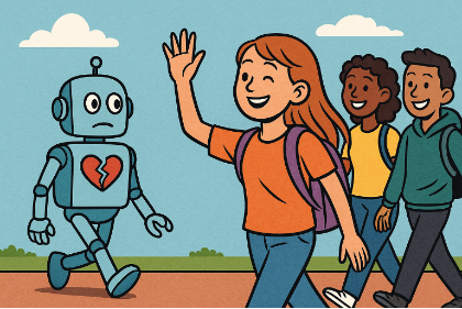 Turning away from robot