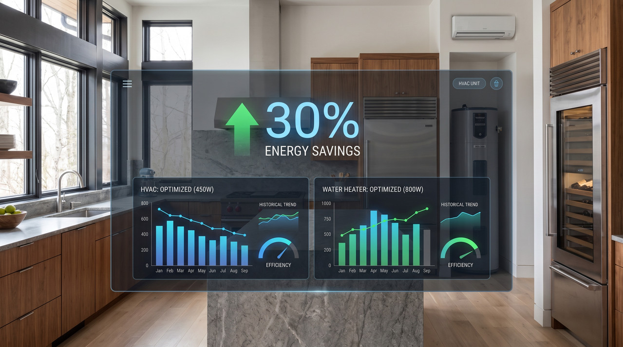 Digital dashboard in a modern kitchen