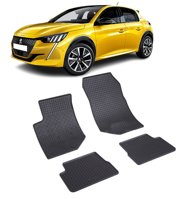 Set 4 covorase Peugeot 208 2019-prezent, din cauciuc 100%, compatibile cu autoturismul PEUGEOT 208