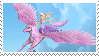 A stamp Barbie and a pegasus flying from the movies