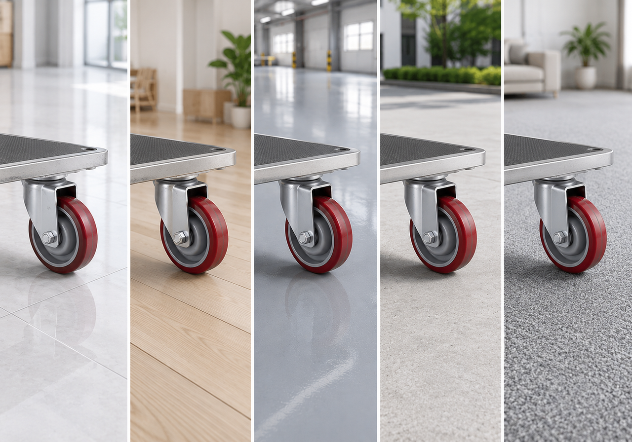 TPU caster wheel for different floor environments