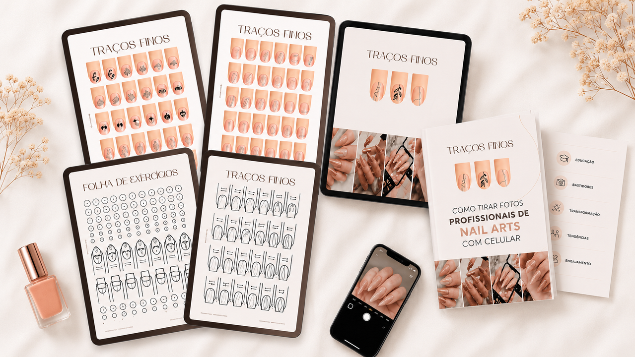 Mockup produto principal e bônus Traços Finos