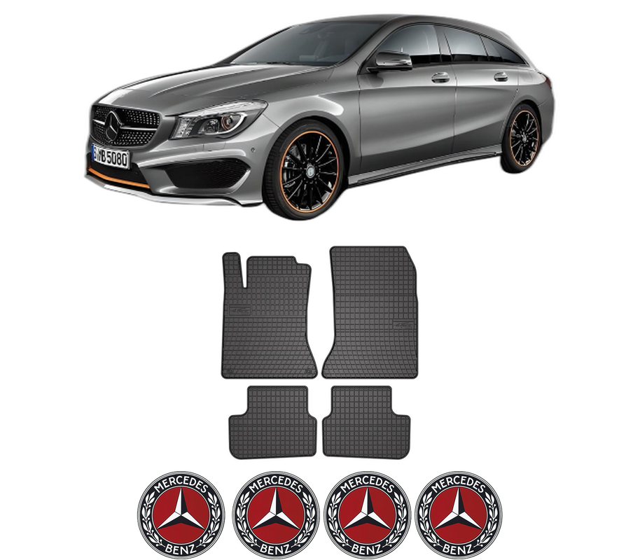 Set covorase presuri MERCEDES-BENZ CLA Shooting Brake (X117) din 2015-2019, auto, din cauciuc thermoplastic, 4 Stickere auto cu MERCEDES-BENZ