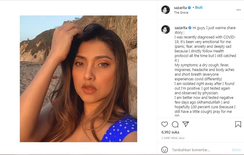 Cerita Sarah Azhari saat positif Covid-19