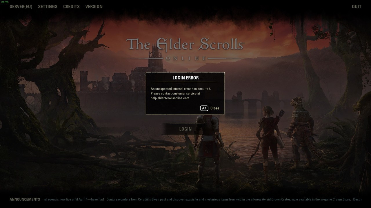 Game not working — Elder Scrolls Online