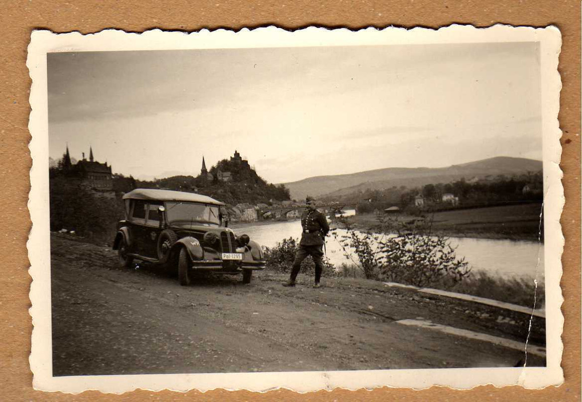 altes Foto II.Weltkrieg BMW Polizei Kübelwagen s
