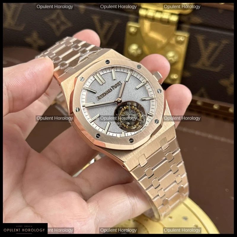 Audemars Piguet Royal Oak Flying Tourbillon 26730OR Rose Gold Plated Gray Dial 41mm
