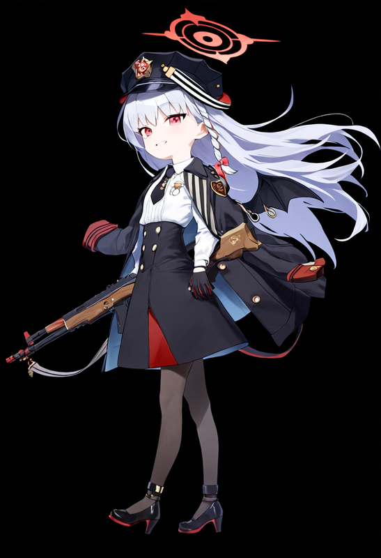 1 girl, healthyman, haruna (blue archive), aged down, {little child}, black back s-3120379214